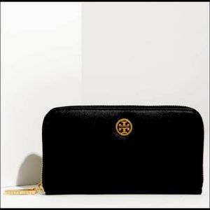 Tory Burch Black Zip Continental Wallet